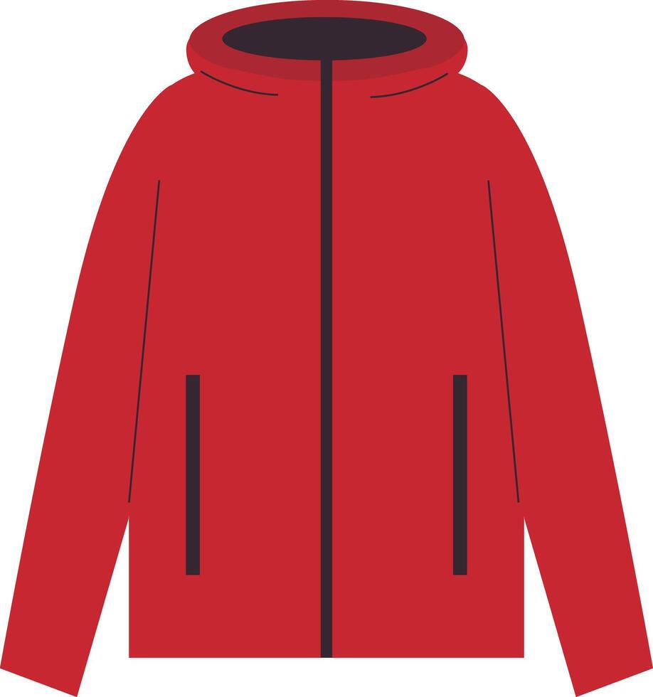 Warm jacket with hood. vector