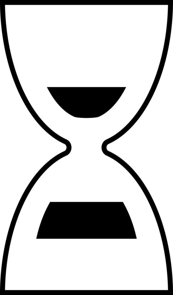 Simplified outline icon of sand clock. vector