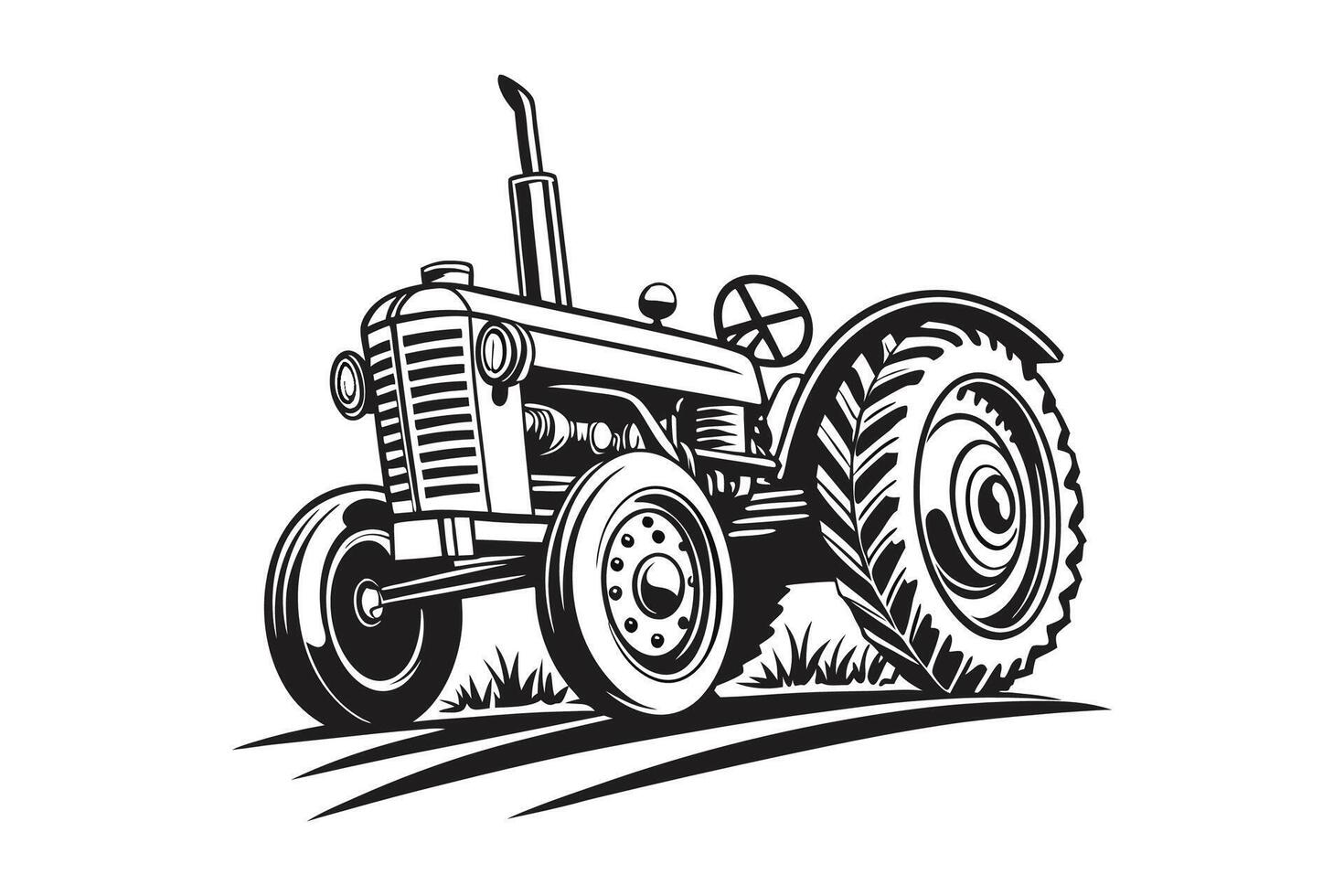 Rural Power A Classic Farming Machine vector