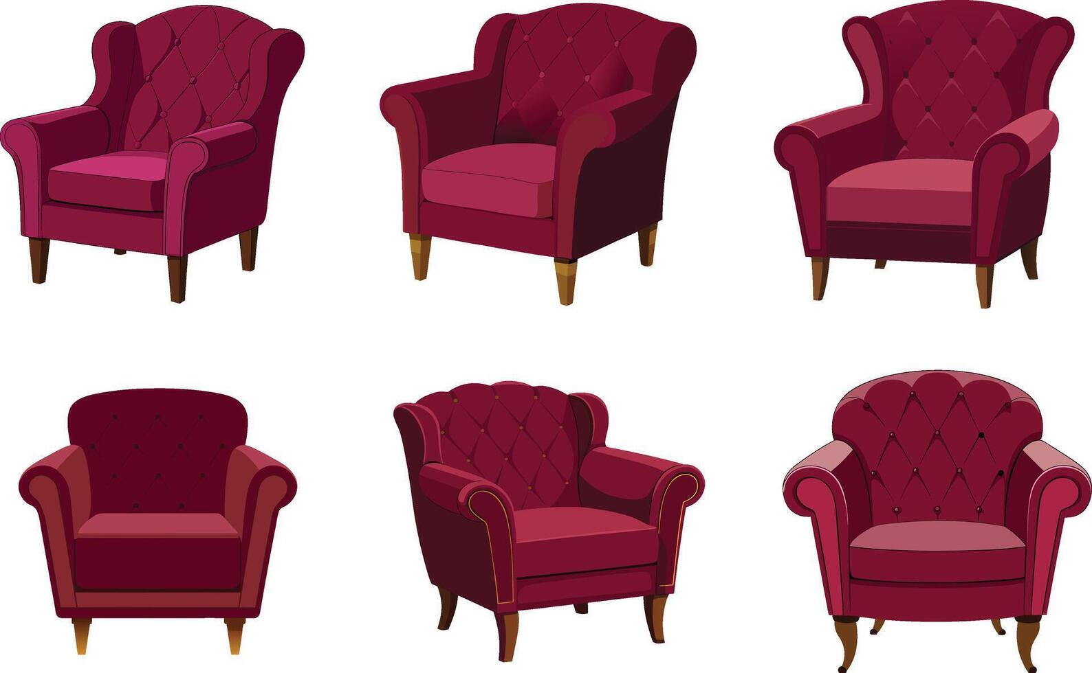 illustration of a set of red armchairs vector