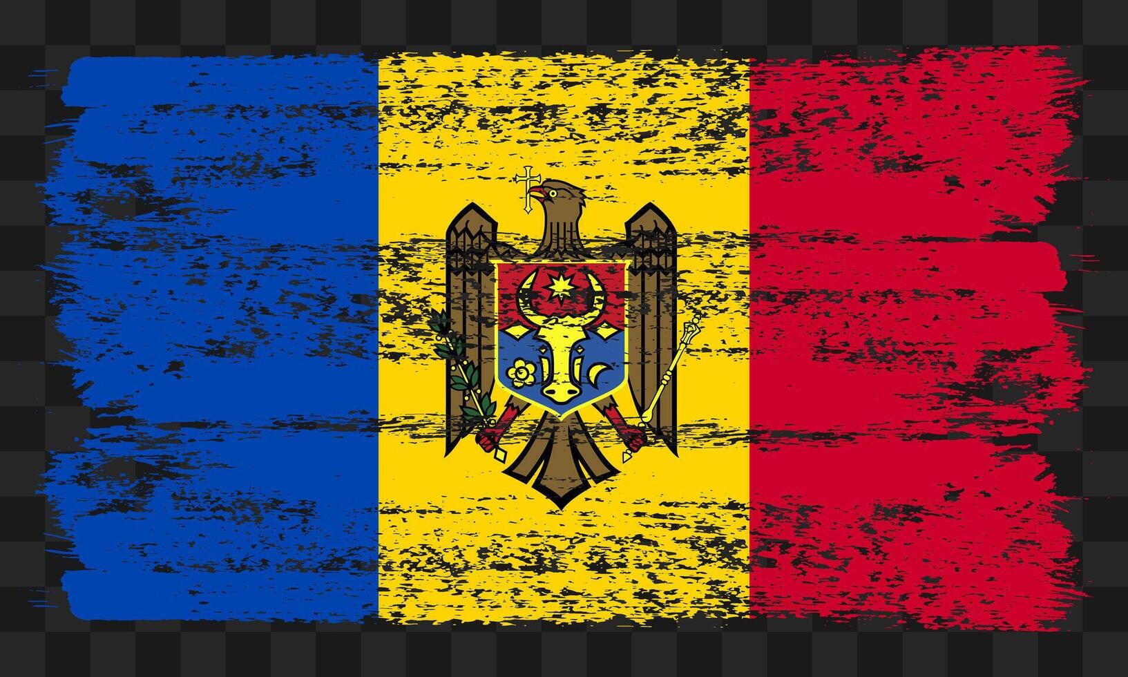 Moldova flag in grunge style vector