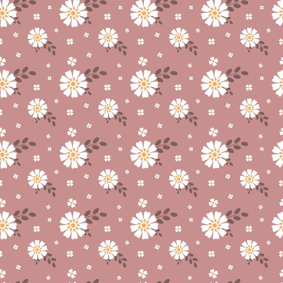 Seamless pattern with flowers on a pink background vector