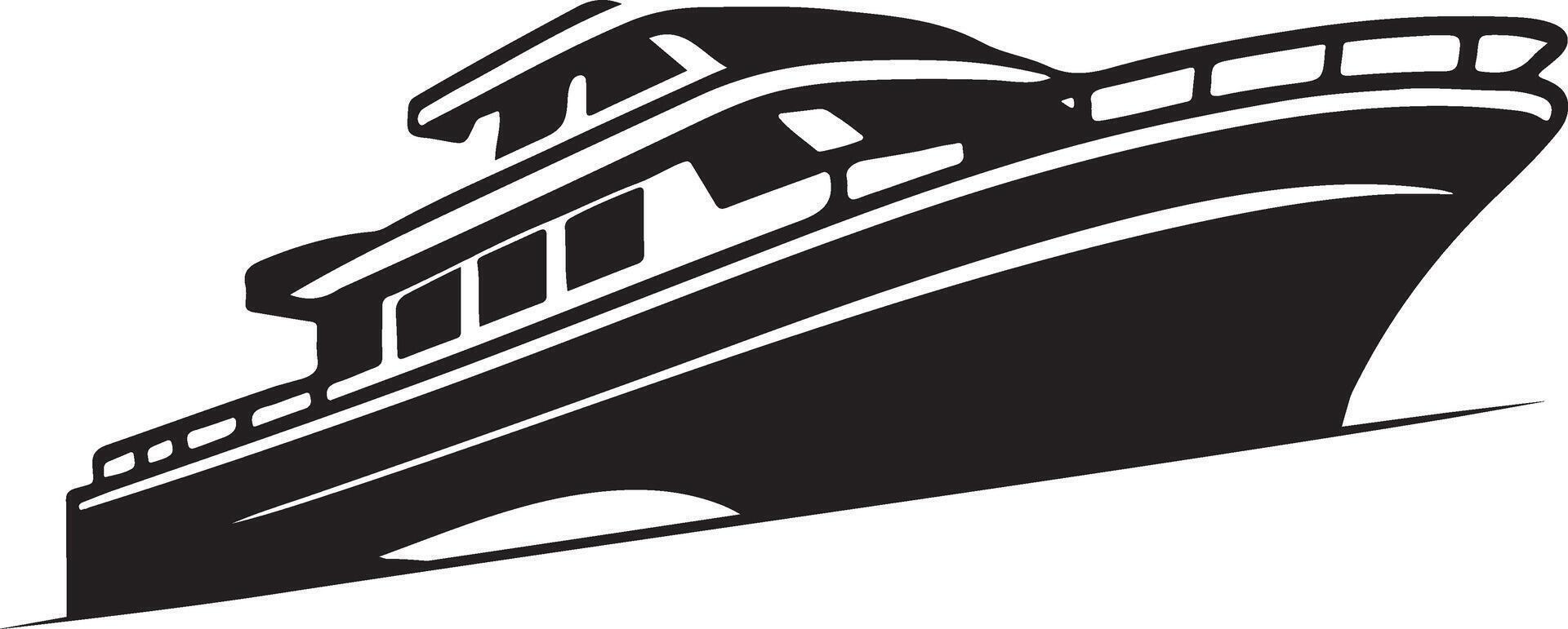 Fishing boat silhouette, , black color vector