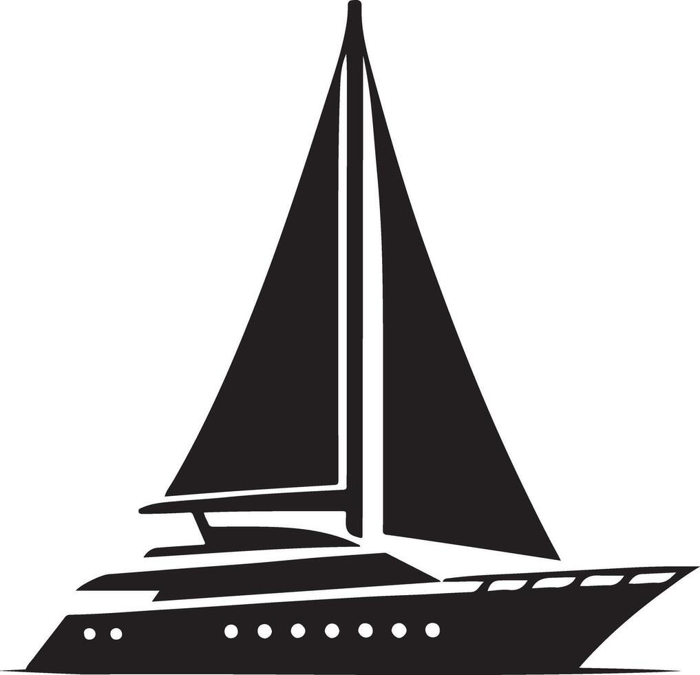 Yacht silhouette, illustration on background vector