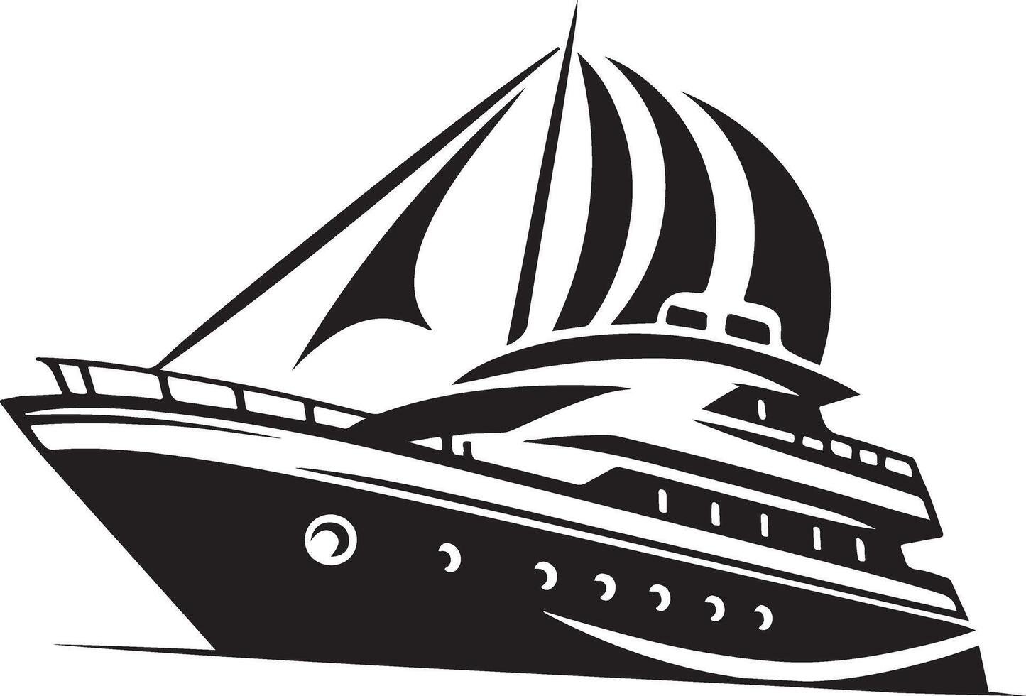 Yacht , silhouette, , illustration on a white background vector
