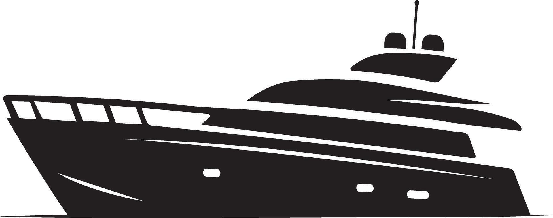 Yacht silhouette, icon and artistic illustration vector