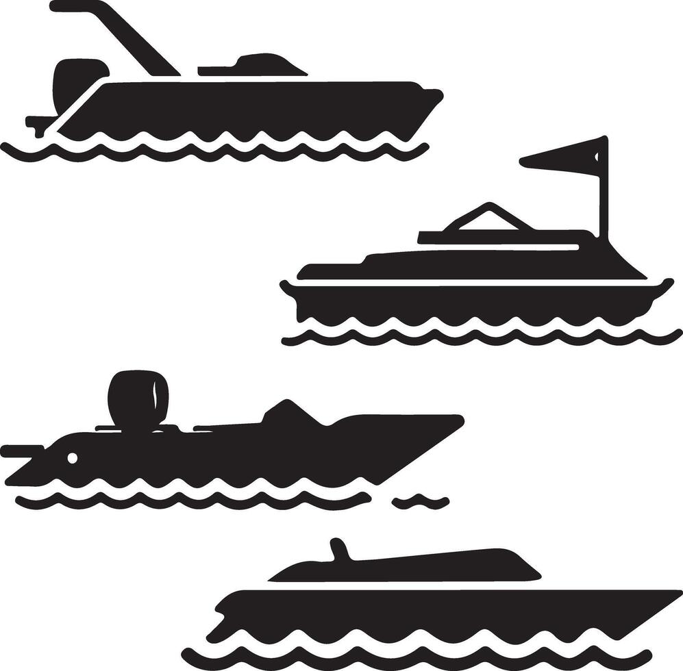 Boat icon silhouette, illustration on a background vector