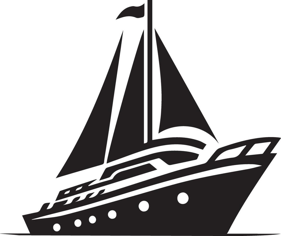 Yacht illustration, , on a white background vector
