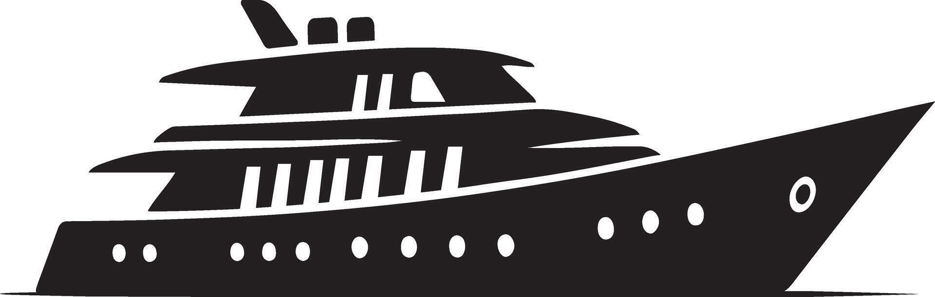 Yacht silhouette, icon and artistic illustration vector