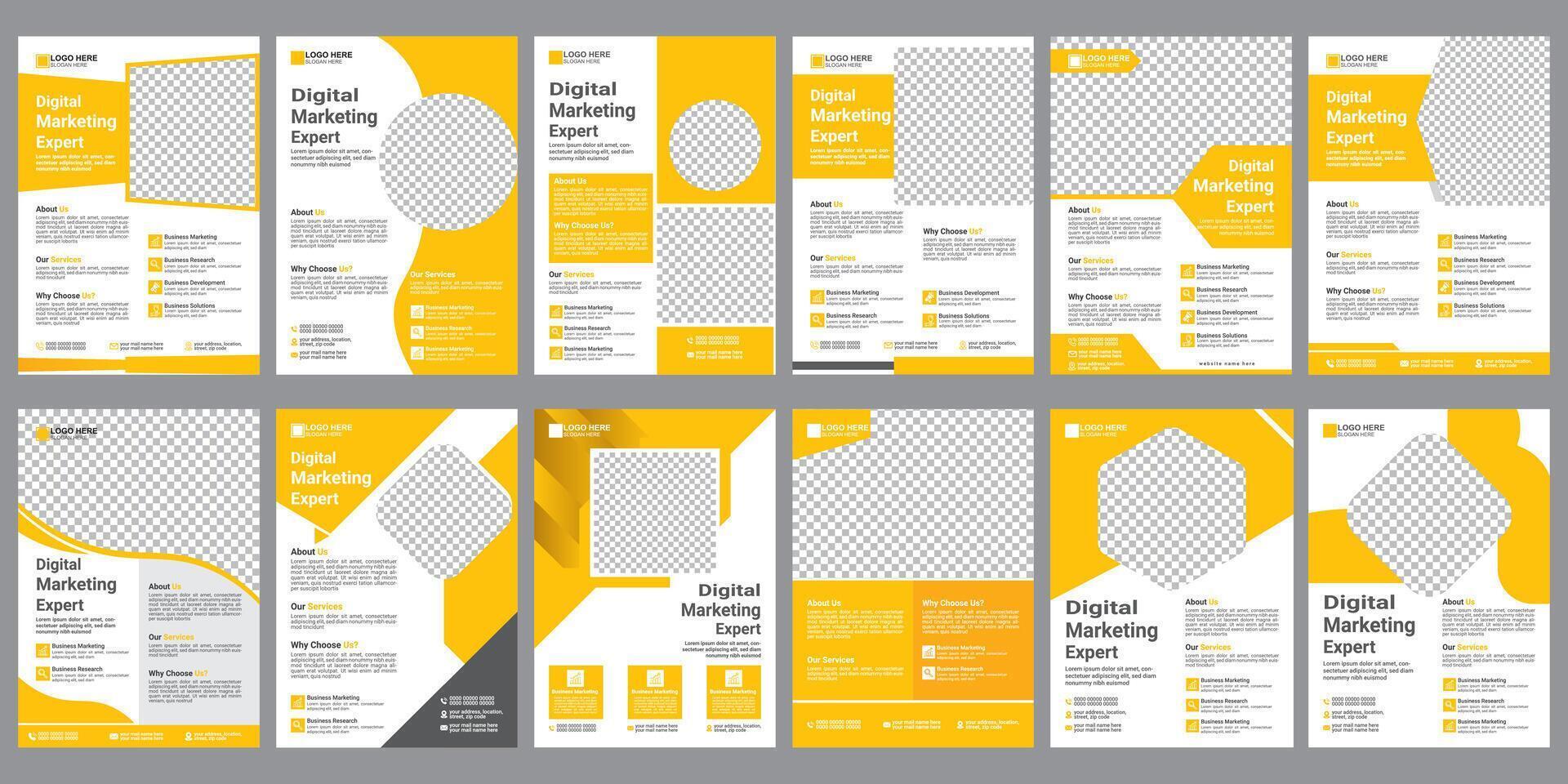 Digital marketing flyer design template print ready vector