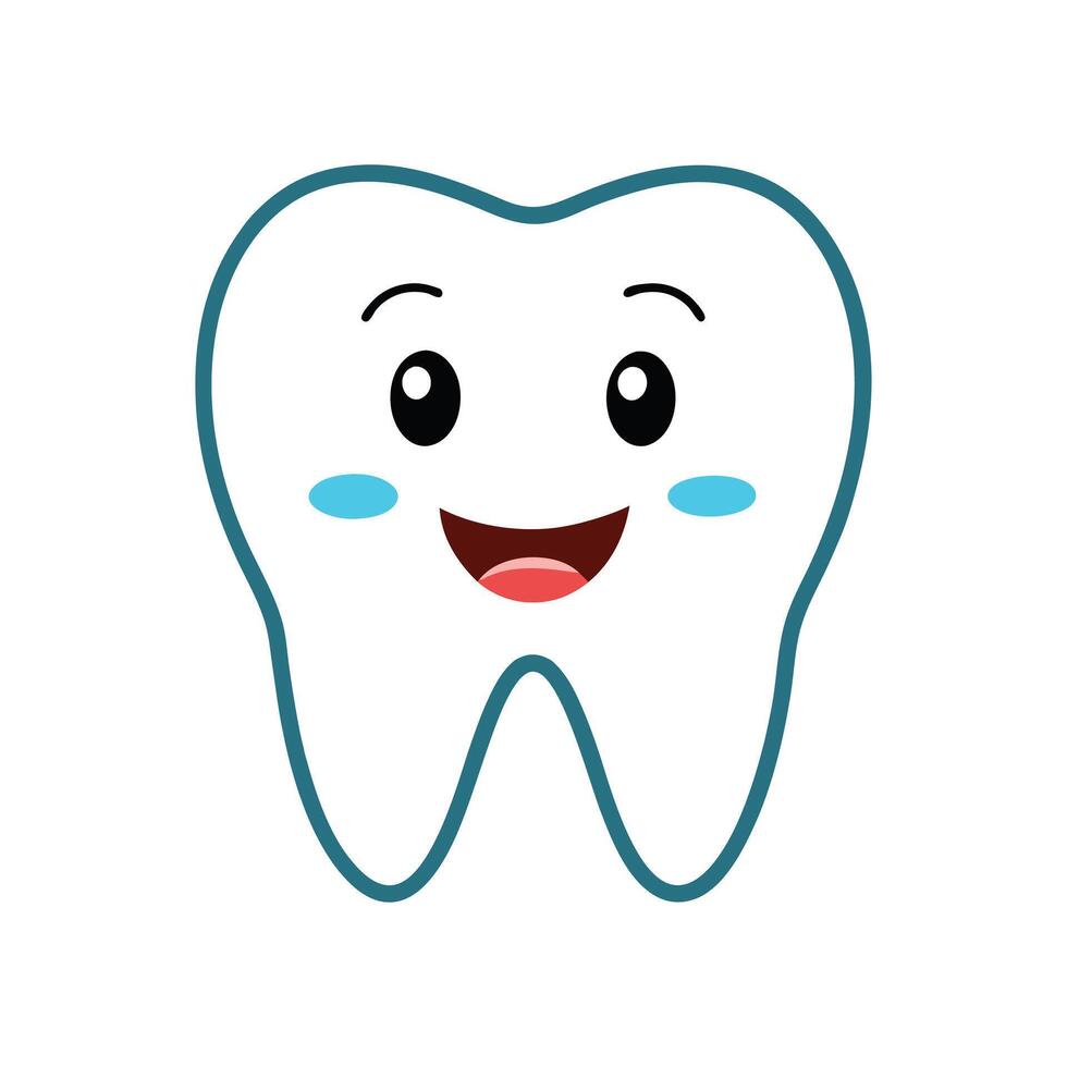 Happy Tooth Illustration for Dental Care, Oral Health, and Adorable Cartoon Design vector