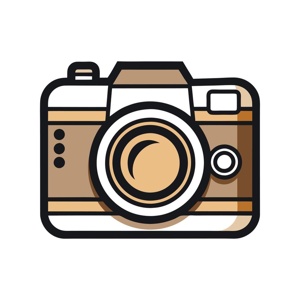 DSLR Camera Icon - Minimalist Line Art Illustration for Photography and Tech Projects vector