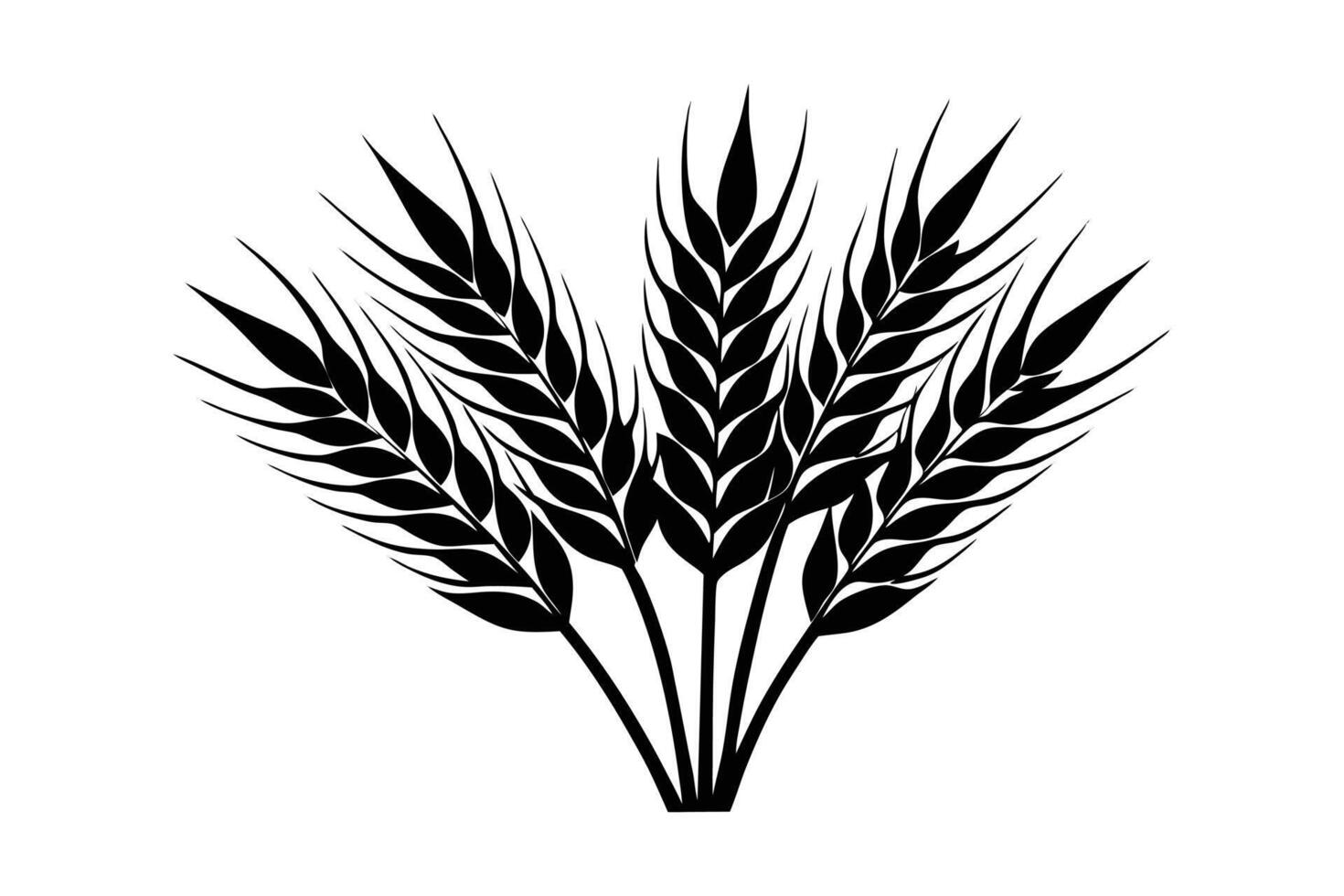 Cornstalk and Barley Silhouette - Agricultural Crop Illustration for Farm and Nature Designs vector