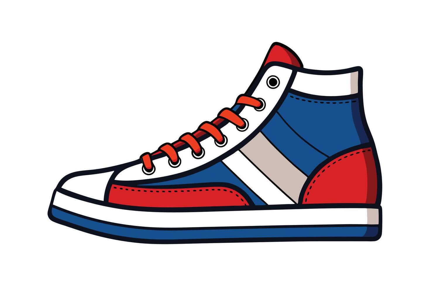 Continuous Single-Line High-Top Sneaker Illustration for Minimalist and Modern Footwear Design vector
