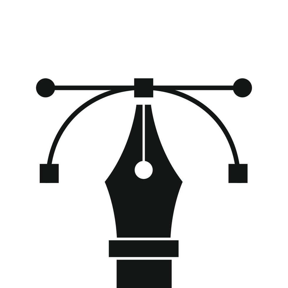 Pen Tool Icon Symbol Design On White Background vector