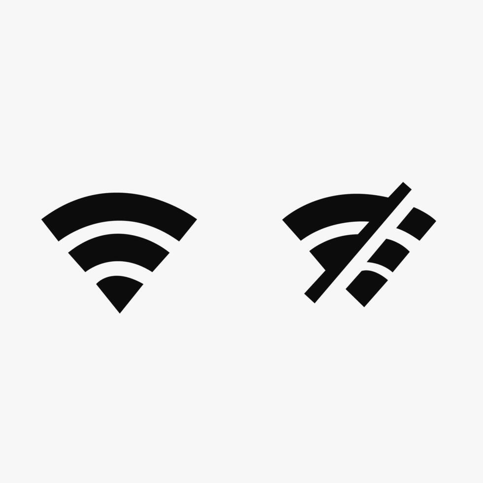 two icons depicting a stable and unstable network connection vector