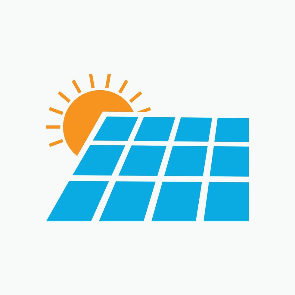 Solar Panel Flat Icon, Sun Light Eco-Friendly Energy Power Illustration vector