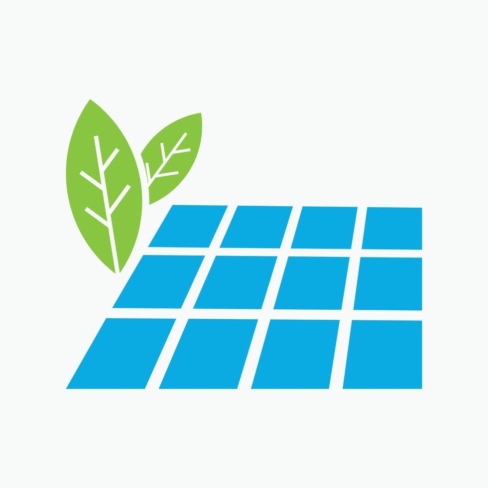 Solar Panel Flat Icon, Sun Light Eco-Friendly Green Energy Power Illustration vector