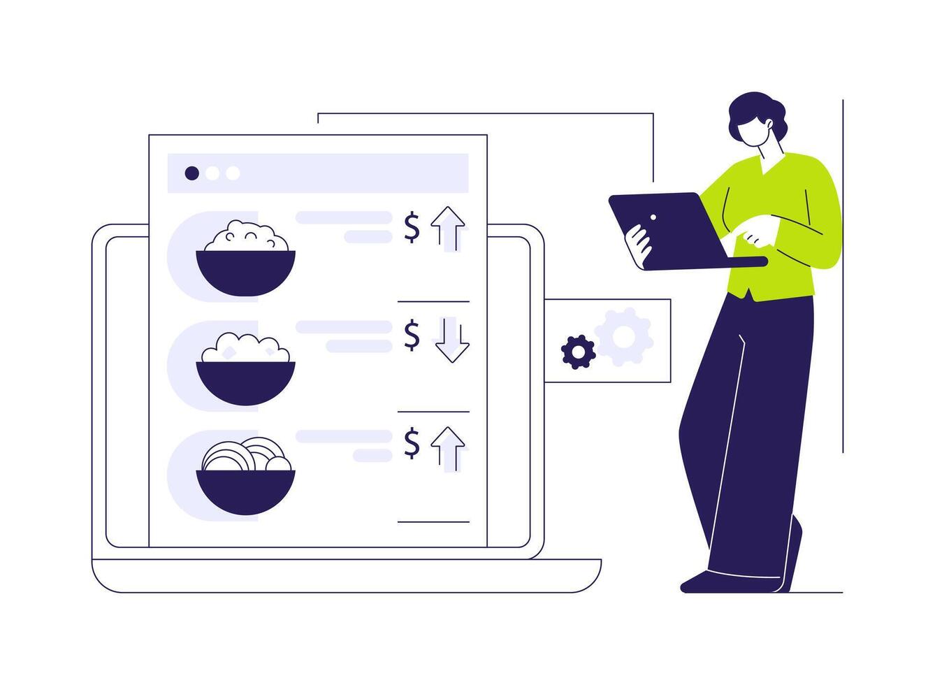 Dynamic pricing abstract concept illustration. vector