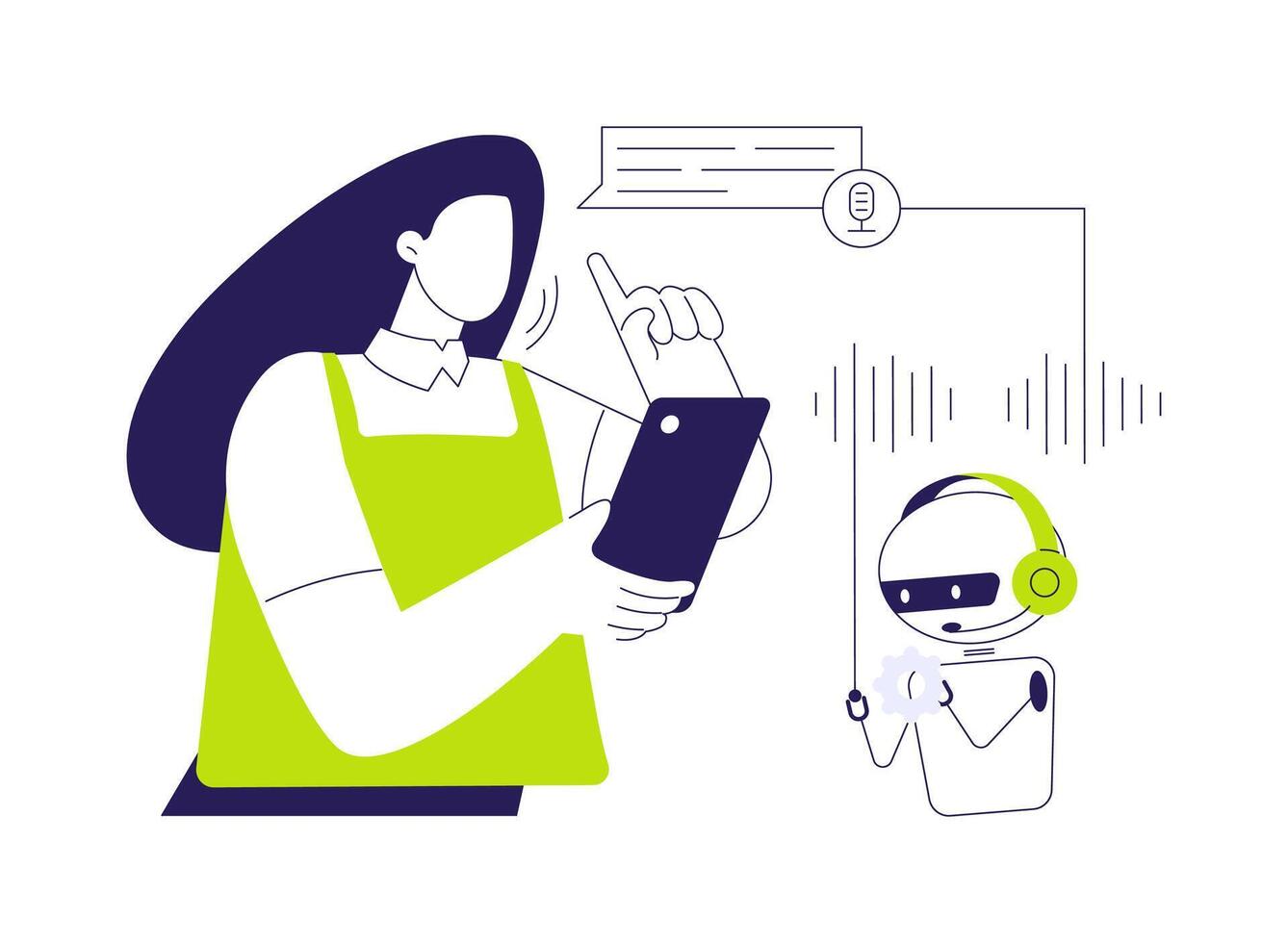 Speech recognition abstract concept illustration. vector