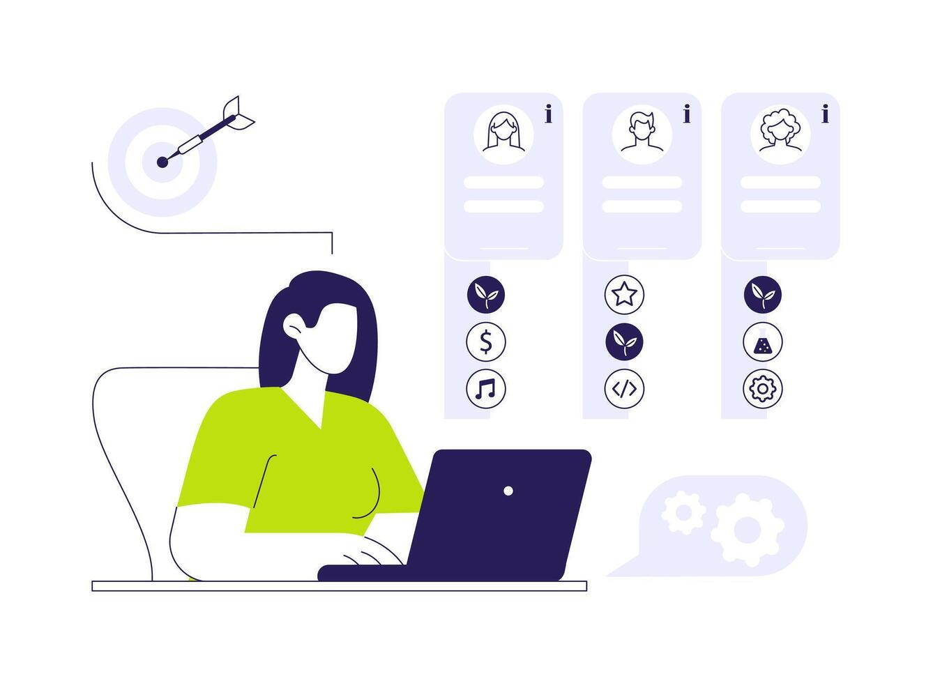 Customer profiling abstract concept illustration. vector