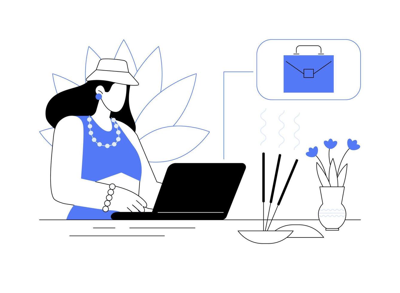 Working retreat isolated cartoon illustrations. vector