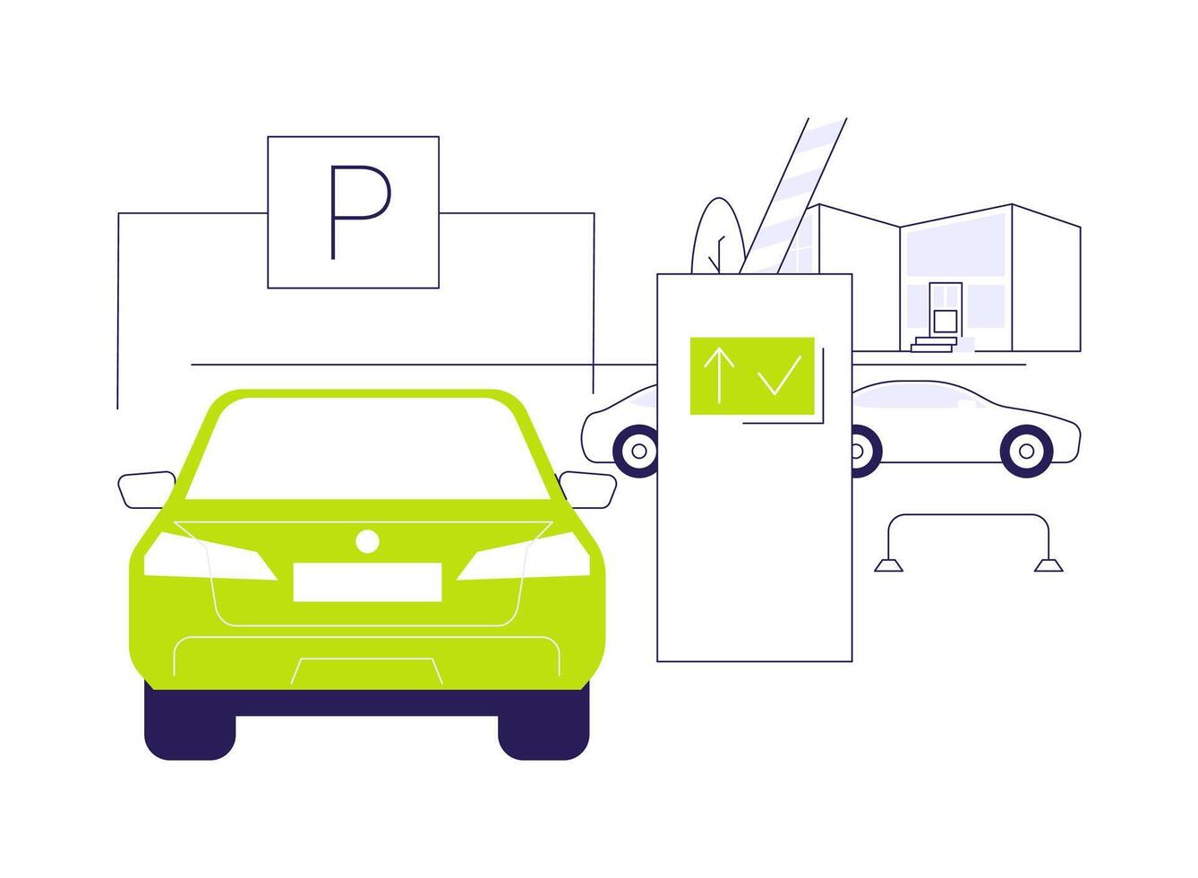Parking entry station abstract concept illustration. vector