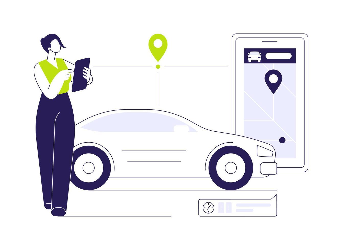 Ride-sharing apps abstract concept illustration. vector