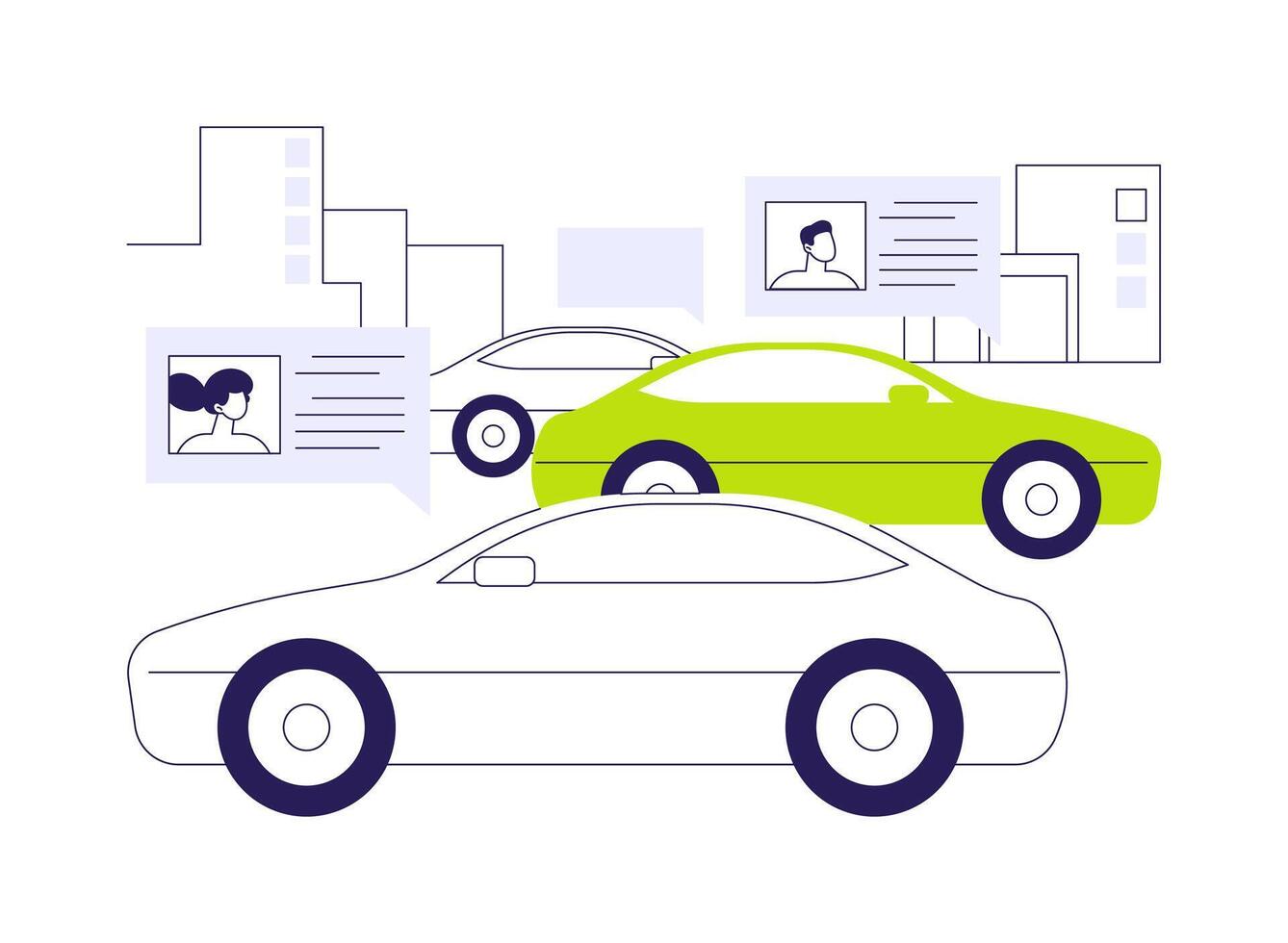Connected vehicles abstract concept illustration. vector