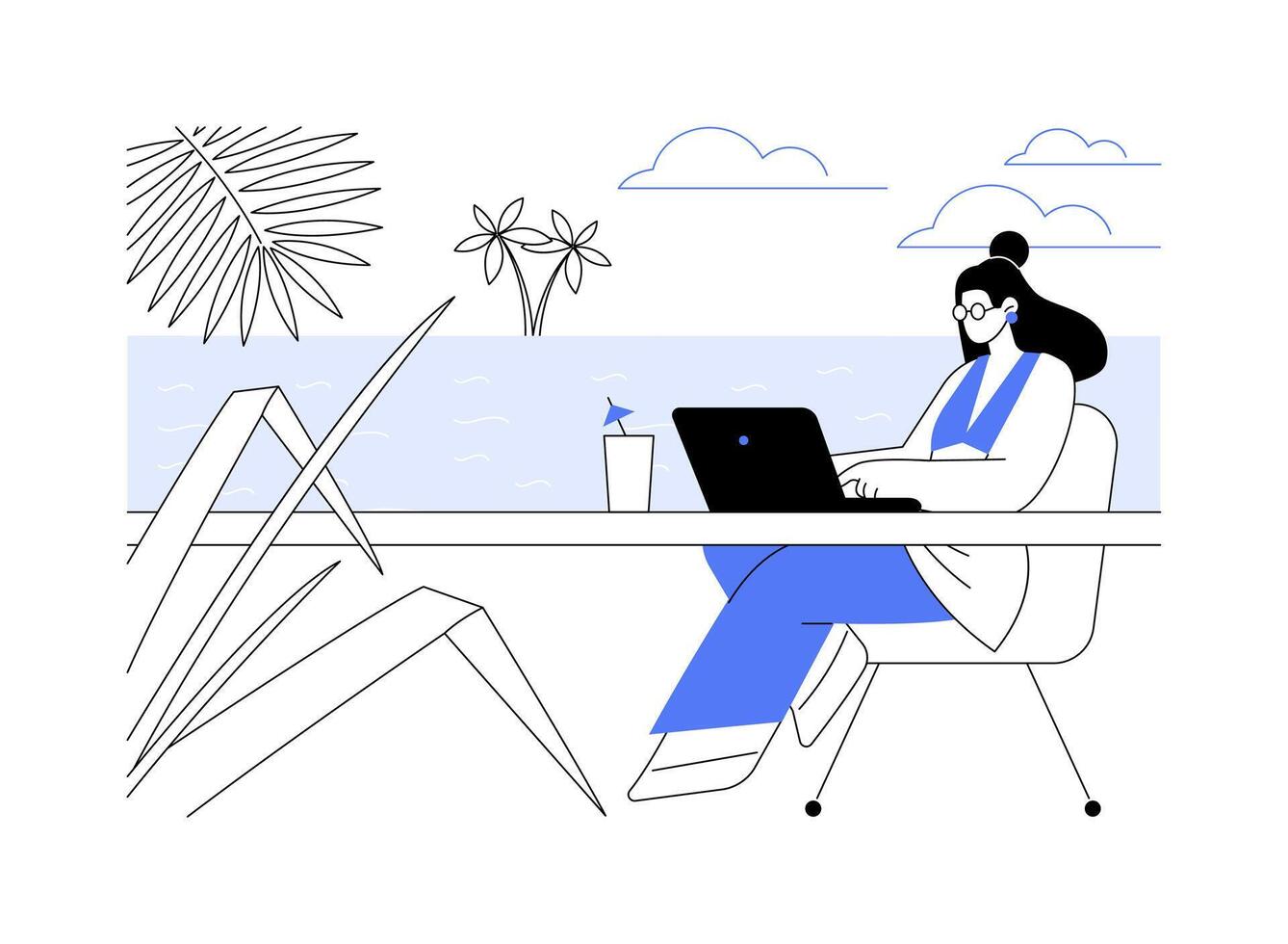Travel and work isolated cartoon illustrations. vector