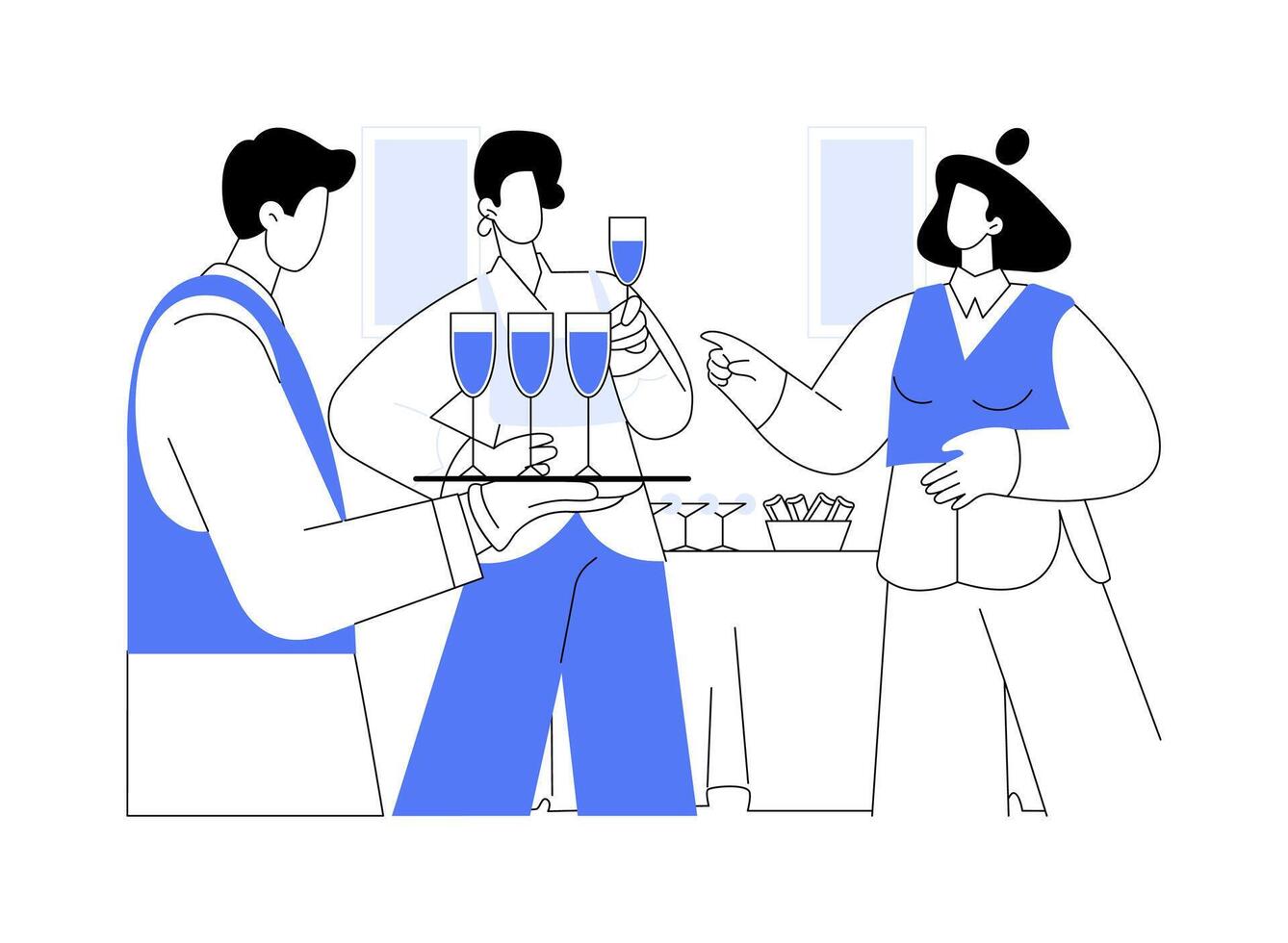 Catering service isolated cartoon illustrations. vector