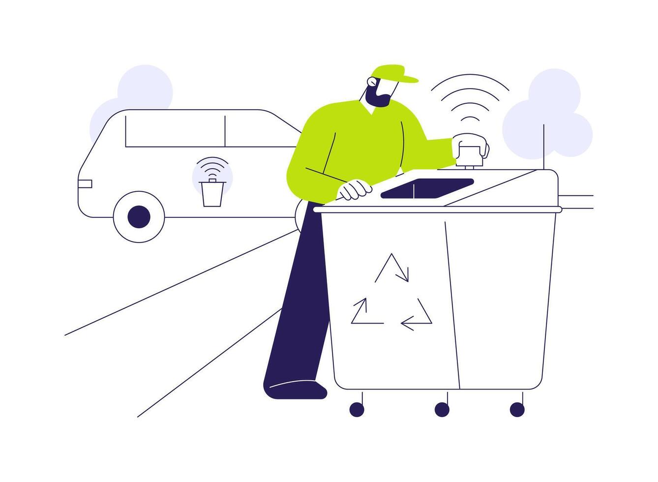 Waste sensors abstract concept illustration. vector