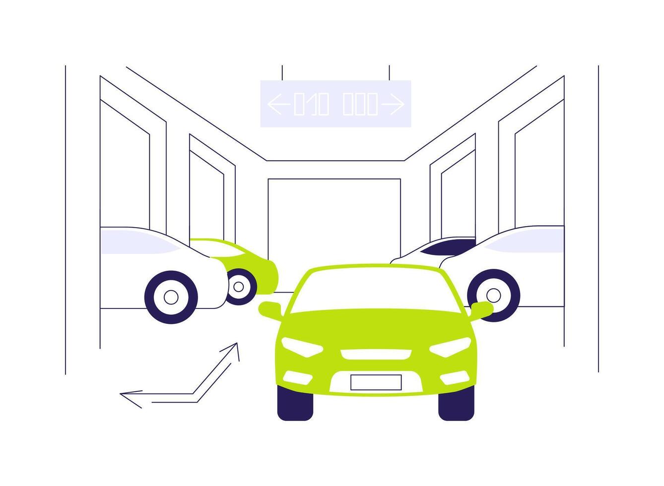 Parking guidance system abstract concept illustration. vector