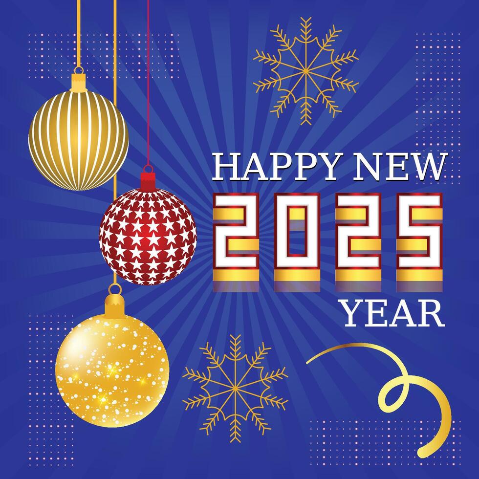 2025 Happy New Year Typography Design Template vector