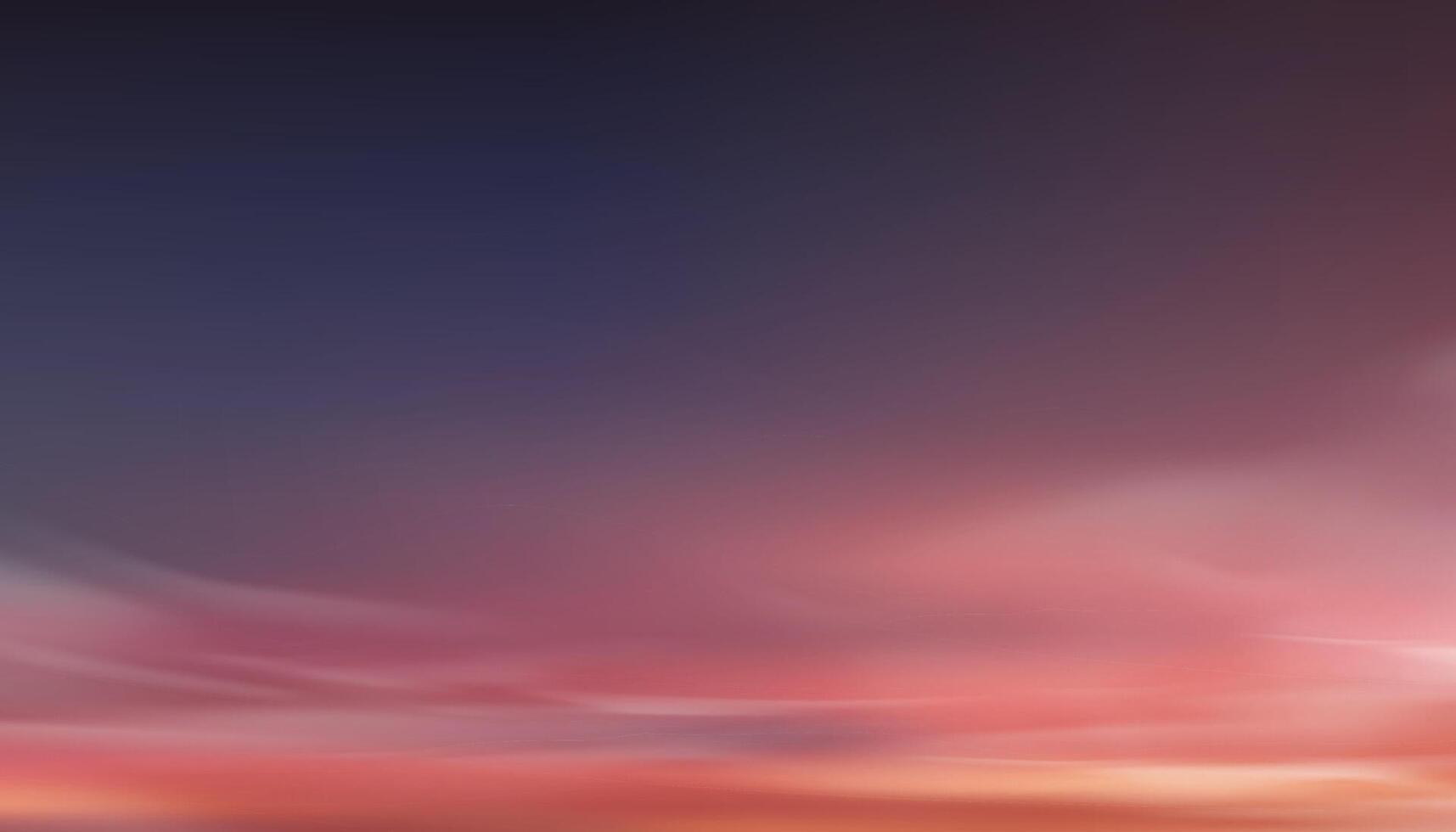 Sunset Sky,Cloud Background,Winter Sunrise by Beach with Orange,Pink,Blue.Nature Landscape Dramatic Golden Hour with twilight Sky in Evening after Sun Dawn, Horizon Banner Sunlight in Autumn vector