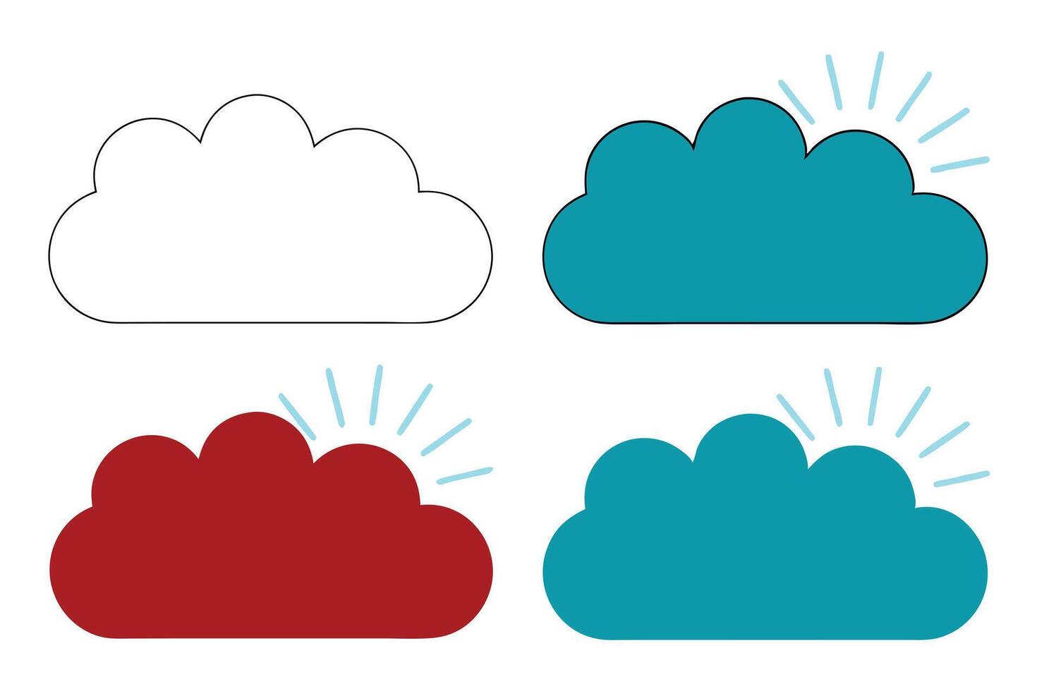 Cloud with Light Rays Emerging vector
