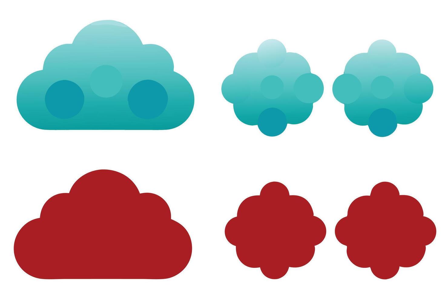 Cloud with Three Concentric Circles vector
