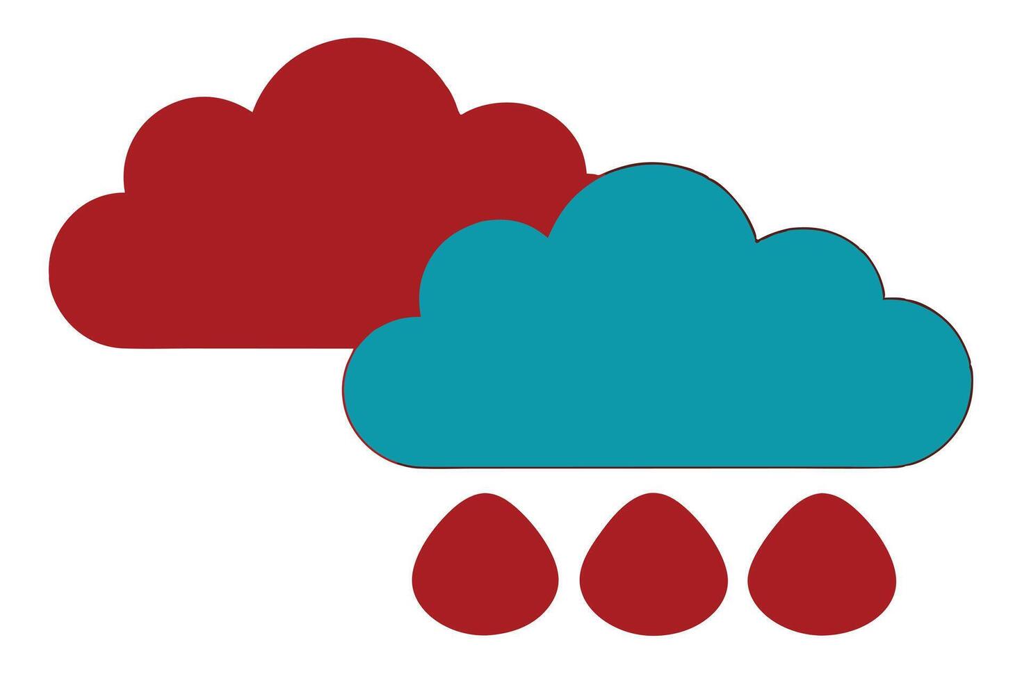 Cloud with Single Droplet Hanging vector