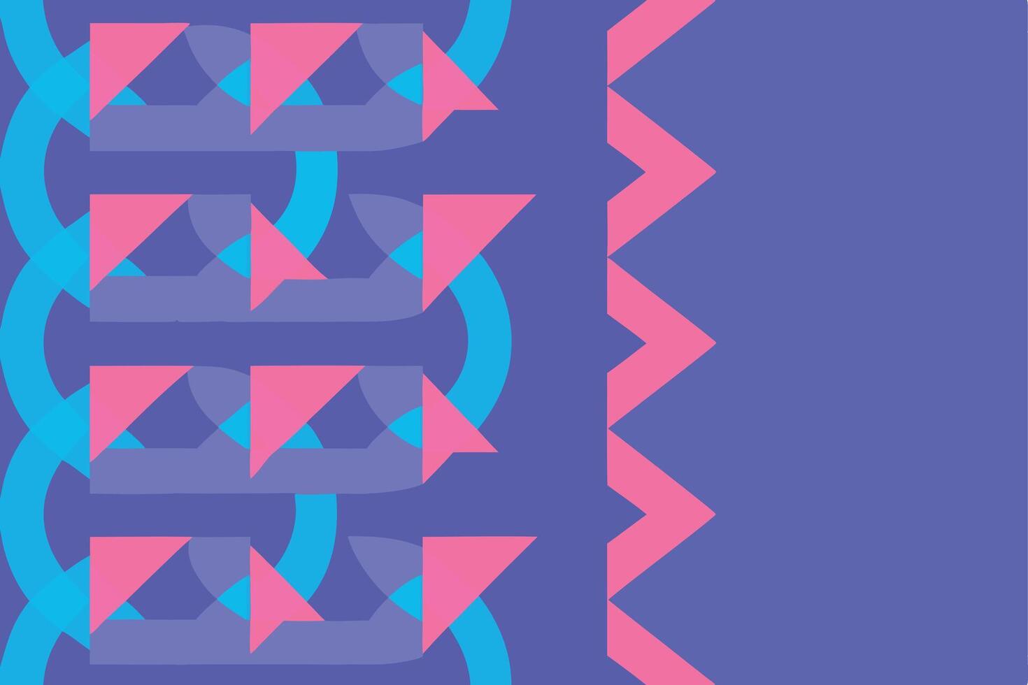 Abstract Geometric Pattern Pink, Blue, Arrows, Curves, Design vector