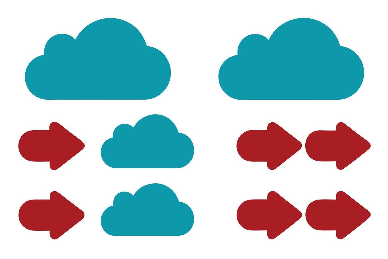 Cloud with Tiny Arrows Around It vector