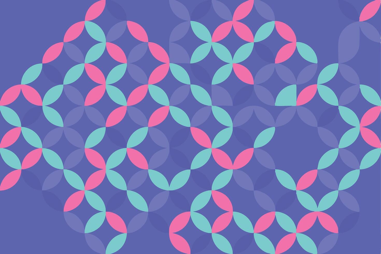 Abstract Geometric Pattern Pink, Teal, Purple Circles Design vector