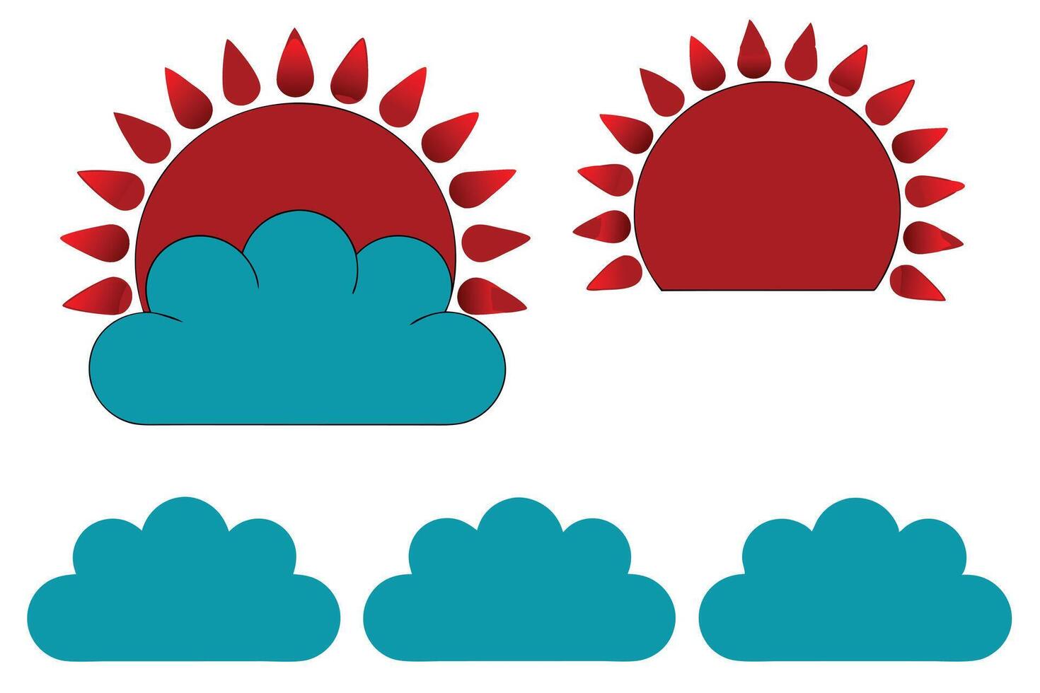 Cloud with Sharp Triangular Sun vector
