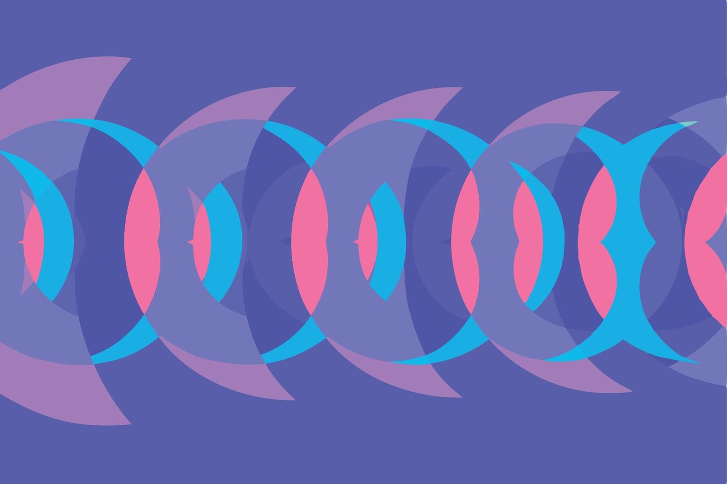 Abstract Geometric Pattern Pink, Blue, Purple Crescent Shapes vector