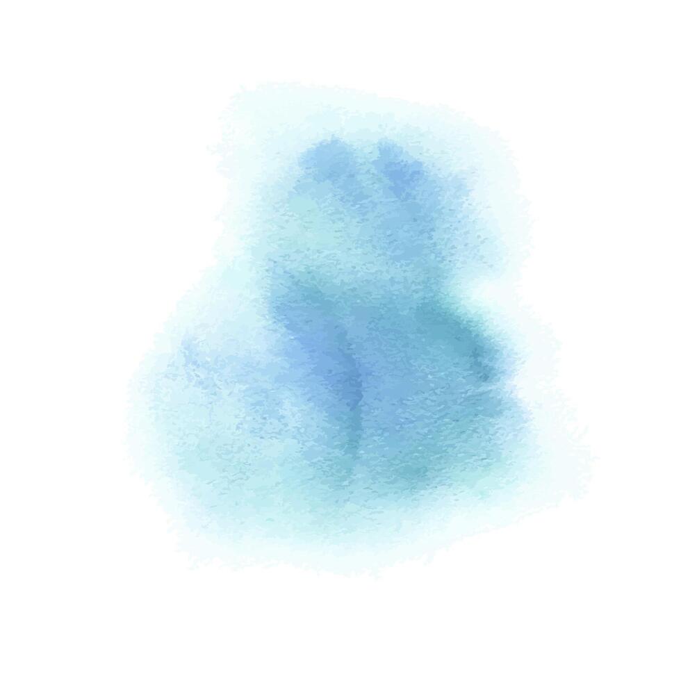 Blue, turquoise paint brush spot, dots, drops, abstract. Watercolor illustration hand drawn isolated from background for design, decoration and addition of plots, backgrounds vector
