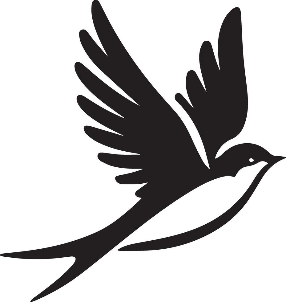 Striking Silhouette of a Bird in Flight vector