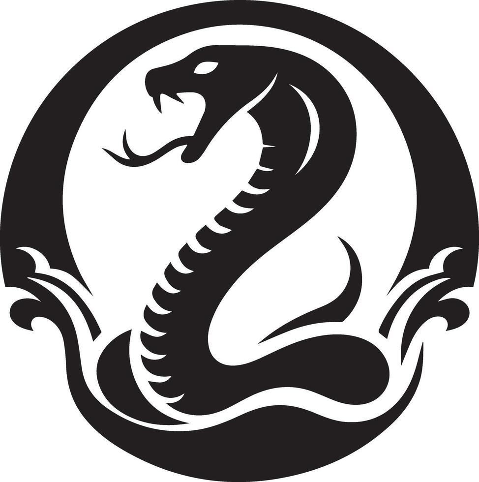 Powerful Cobra Symbol in Ornate Circle Design vector