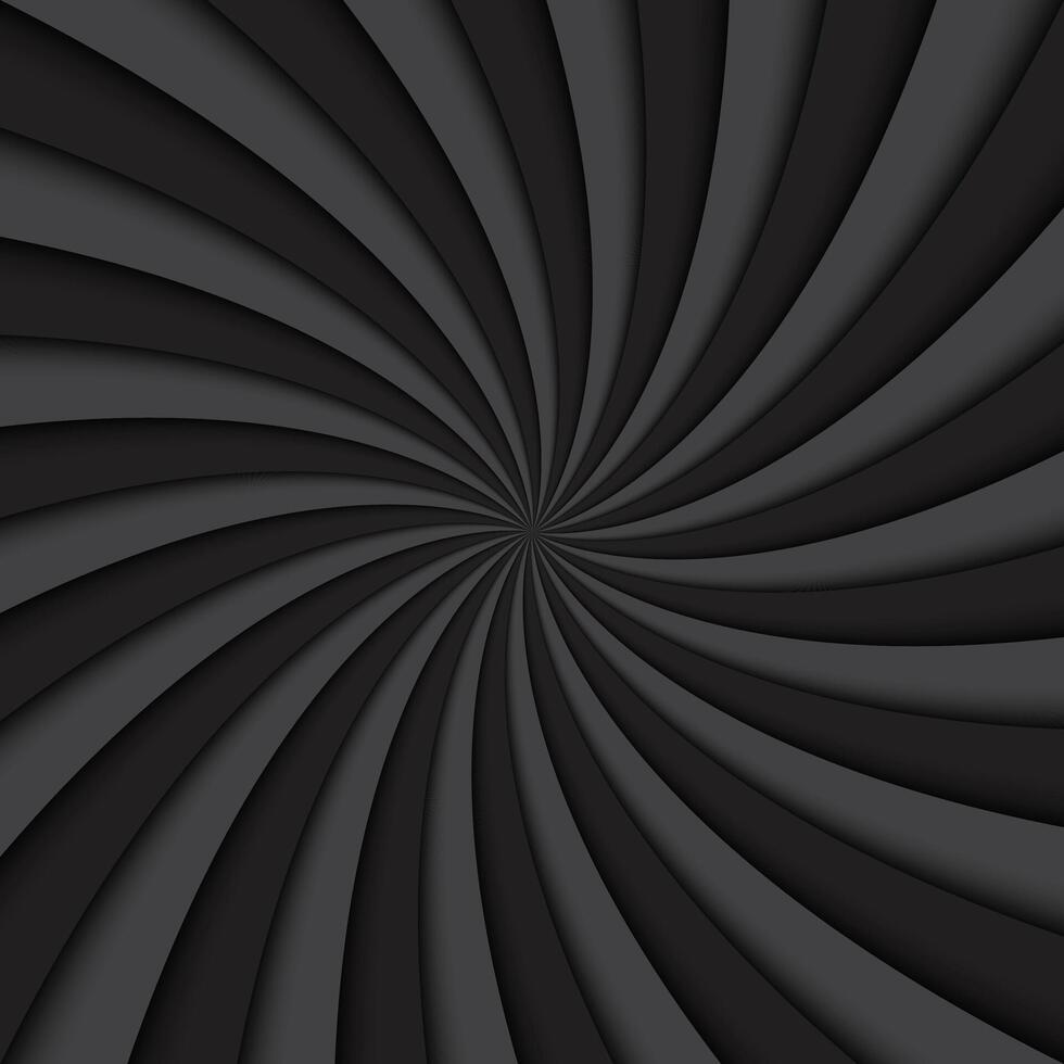 Black and grey swirl background, rotating spiral, apperance of apperture, simple shutter, illustration vector