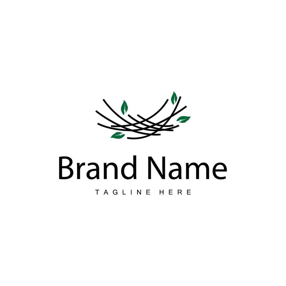 Bird's Nest Logo, Simple Bird vector