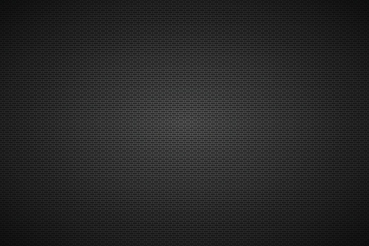 Perforated black metallic background, metal texture, simple texnology illustration, circle, rounded rectangle and oval perforated vector