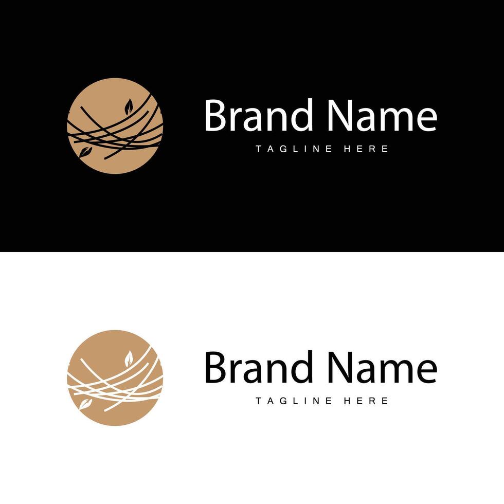 Bird's Nest Logo Simple House Illustration vector
